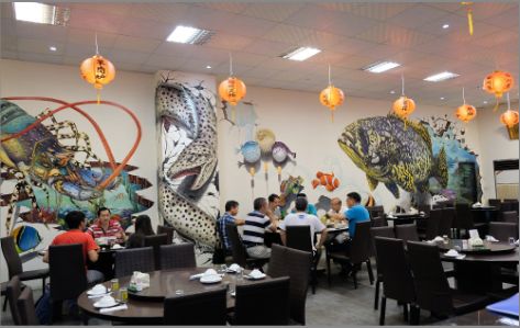 虞城海鲜餐厅墙体彩绘